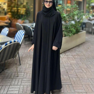 Black Classic Abaya With Stroller