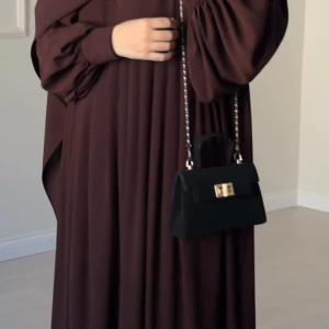 Chocolaty Elegant Brown Abaya With Stroller