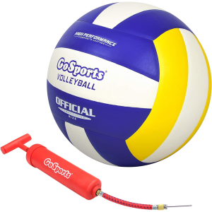 GoSports Indoor Competition Volleyball - Made from Synthetic Leather - Includes Ball Pump - Regulation Size and Weight (Choose Single Ball or Six Pack