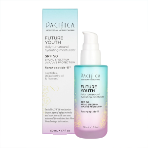 Pacifica Beauty, Future Youth Daily Turnaround Hydrating Moisturizer SPF 50, Lightweight Face Sunscreen, Fast-Absorbing, Fights Signs of Aging, UVA/UV