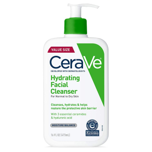 CeraVe Hydrating Facial Cleanser | Moisturizing Non-Foaming Face Wash with Hyaluronic Acid, Ceramides and Glycerin | Fragrance Free Paraben Free | 16