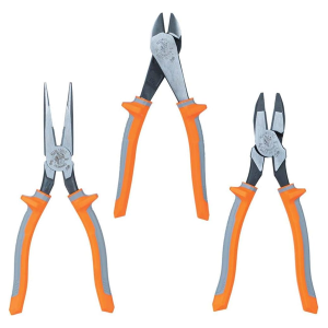 Klein Tools 9420R 1000V Insulated Plier Tool Set with Long-Nose Pliers, Side-Cutting Pliers and Diagonal Cutting Pliers, 3-Piece