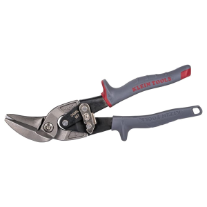 Klein Tools 2400L Left-Cutting Offset Snips, Aviation Tin Snips with Forged Blade for Precision Sheet Metal Cutting