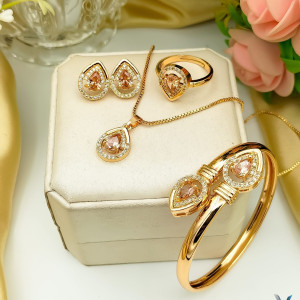 Fancy Gold Plated Zircon Combo Set