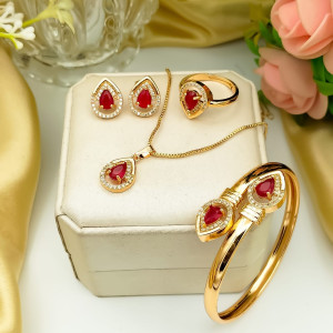 Fancy Gold Plated Zircon Combo Set